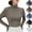 Khaki, variant on PADFRYBK Casual Shirts For Womens Half High Neck Blouses Crew Neck Solid Color Tops Long Sleeve Pullover