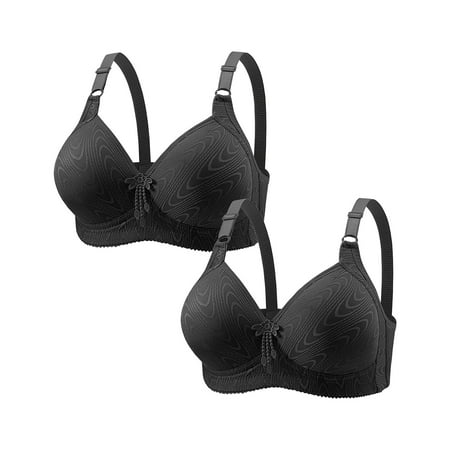 HCURIBAD Clearance! Bras for Women No Underwire Adjustable Bras Full Coverage Support Bralette Plus Size Everyday Bra Pack Of 2 Wireless Bras  Push up Bra  Backless Bra  Bras for Women Black L