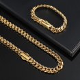 thumbnail image 3 of Hip Hop Rapper Curb 12mm Stainless Steel Miami Cuban Link Chain Cuban Necklace Luxury Jewelry For Men, 3 of 6