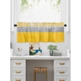 thumbnail image 5 of Valances for Windows Abstract Yellow Gray Rod Pocket Cafe Window Treatments Valance Curtains for Kitchen Bathroom Laundry Basement Windows 60"x18", 5 of 9