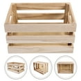 thumbnail image 6 of RENACLIPY Large Vintage Khaki Wooden Storage Basket Organizer for Home, Blanket, Toy, Laundry Storage with High Capacity, 6 of 10