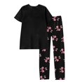 thumbnail image 4 of Garbnen Womens Valentines Pajamas Set Bow Print Short Sleeve Crew Neck Top and Pants Spring Summer Pajamas Sleepwear, 4 of 4