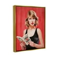 thumbnail image 4 of Stupell Industries Popstar Reading Book Red Literature & Flim Painting Gold Floater Framed Canvas Art Print Wall Art, 17 x 21, 4 of 10