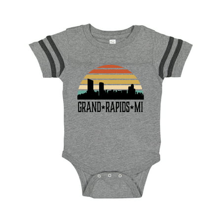 

Inktastic Grand Rapids Michigan Skyline Retro Gift Baby Boy or Baby Girl Bodysuit