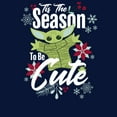 thumbnail image 2 of Boy's Star Wars: The Mandalorian Christmas The Child Cute Season  Graphic Tee Navy Blue Large, 2 of 4
