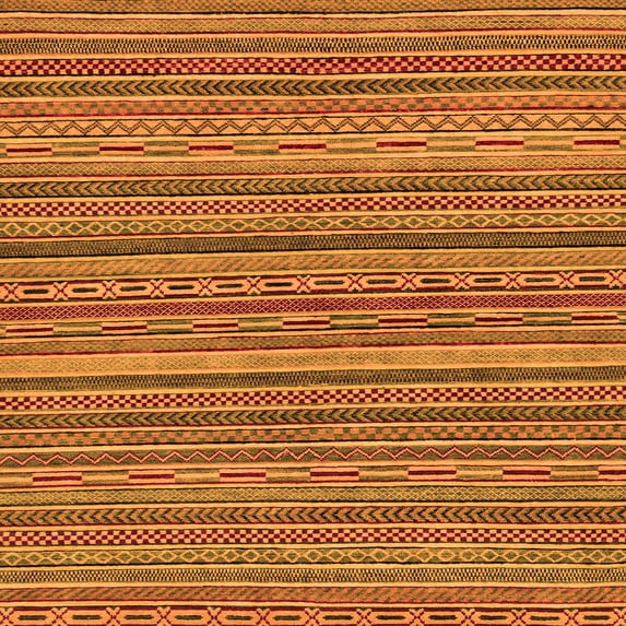 Ahgly Company Indoor Square Oriental Orange Modern Area Rugs, 8' Square