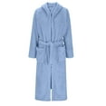 thumbnail image 5 of Girls Fleece Robe with Pockets Bear Ear Hooded Flannel Bathrobe Kids Belted Soft Plush Fuzzy Pajamas Sleepwear (7 Years, Blue), 5 of 7