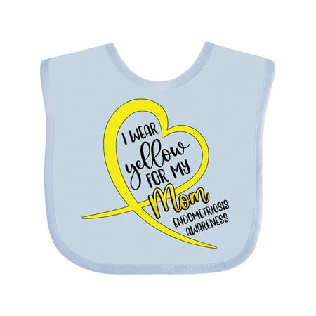 

Inktastic I Wear Yellow for my Mom Endometriosis Awareness Ribbon Gift Baby Boy or Baby Girl Bib