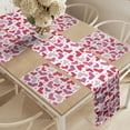 thumbnail image 2 of Ambesonne Valentines Table Runner & Placemats, Affection, Placemat 4 pcs + Runner 16"x90", Pink Ruby Dried Rose, 2 of 2