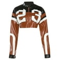 thumbnail image 6 of Womens Jackets Trendy Color Blocked Embroidered Motorcycle Slim Fit Faux Leather Cropped Lightweight Fall Winter Women'S Coats,Brown,L, 6 of 6