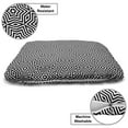 thumbnail image 3 of Black and White Pet Bed, Monochrome Stars and Rhombuses Pattern Abstract Geometric Stripes, Chew Resistant Pad for Dogs and Cats Cushion with Removable Cover, 24" x 39", Black and White, by Ambesonne, 3 of 4