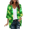 thumbnail image 1 of Mujeres de Manga Larga Tops Casual Protección Solar Impresión de Gasa, 3/4 Manga Abierta Blusa para la Primavera, 1 of 5