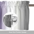 thumbnail image 6 of Gray Purple Kitchen Curtain Valances for Windows Farmhouse Short Curtains, Modern Gradient Geometric Rod Pocket Valance Curtain for Bedroom Cafe Living Room 42"x12", 6 of 8