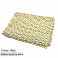 thumbnail image 5 of Chevron Floor Pillow Lounger Cover, Retro Countryside Colors Zigzags in Vertical Direction Striped Composition, Nap Mat Printed Fabric Case for 5 Pillows, 88" x 27", Green Yellow Orange, by Ambesonne, 5 of 5