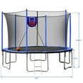thumbnail image 2 of Alvantor 15ft Trampoline for Kids & Adults Outdoor Round Trampoline with Basketball Hoop and Enclosure Net Blue, 2 of 8