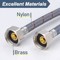 thumbnail image 2 of Wowow 8-Inch Length Faucet Hose Connector Braided Stainless Steel cUPC Supply Lines 1/2-Inch FIP x 1/2-Inch FIP Sink Hose Replacement 1 Pair, 2 of 6