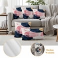 thumbnail image 6 of Navy Blue Pink Abstract Art Outdoor Waterproof Pillow Covers, Modern Luxury Geometric Decorative Rectangle Throw Pillowcase Sofa Cushion Sham for Patio/Couch/Chair, 20"x12" 2 Pack, 6 of 8