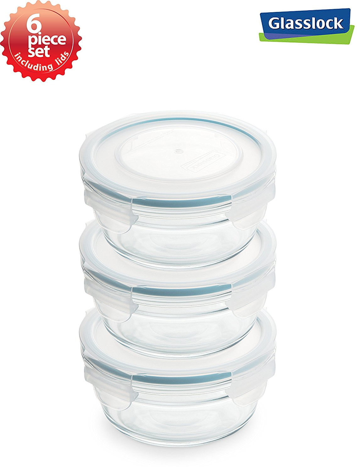 Glasslock Anti Spill Airtight Oven Safe Round Food Storage Container 3