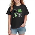 thumbnail image 6 of St. Patrick's Day Shirt for Girls Kids Shamrock Graphic T-Shirt Cotton Short Sleeve Love Print Top,Size 4 T, 6 of 8