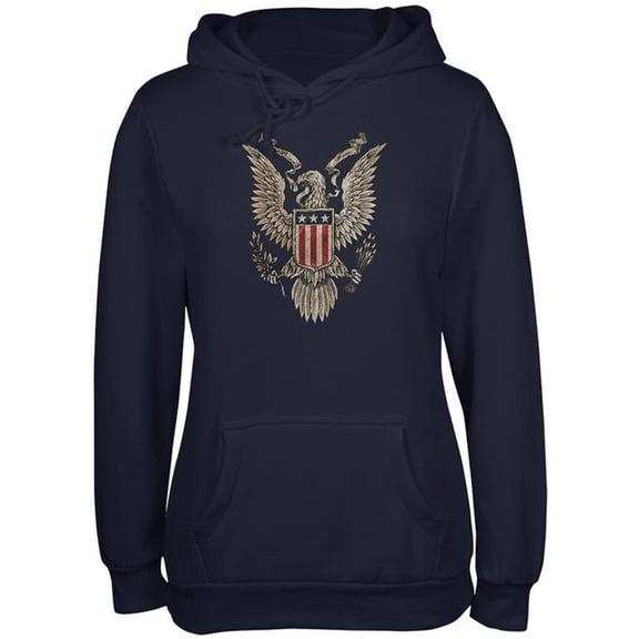 4th of July Born Free Vintage American Eagle Juniors Soft Hoodie Navy MD
