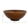 thumbnail image 3 of Creative Co-Op 7.5 Inches Round Stoneware Bowl Dinnerware Set with Lines and Star Pattern, Brown, Set of 6, 3 of 5