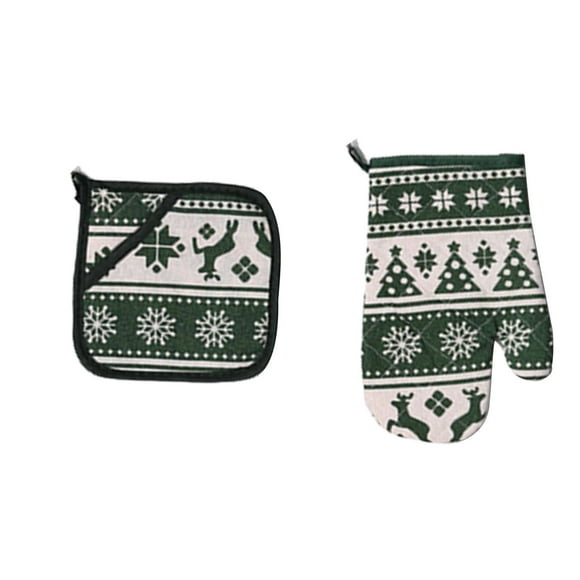 Pot Holders for Kitchenchristmas Oven Mitts and Pot Holders Sets Christmas Knitting Patterns Oven Mitt Non-Slip Oven Mitts and Potholders for Kitchens Baking Barbeque Grilling Microwa