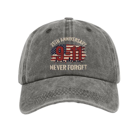 9/11 Never Forget 25th Anniversary Baseball Hat for Men Women, Unisex Vintage Dad Cap with Commemorative Graphic, Adjustable Curved Brim Casual Outdoor Everyday Cap Army Green