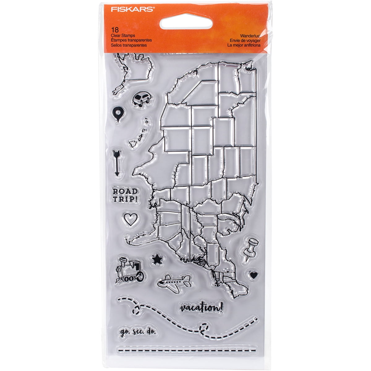 Fiskars Clear Stamps, 4" x 8", Wanderlust