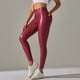 thumbnail image 2 of Pantalones de yoga de cuero PU de cintura alta para mujer - Ajuste compresivo con bolsillos, adecuados para uso informal y ejercicio - Tallas S-XL, 2 of 6
