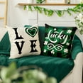 thumbnail image 6 of Sm:)e St. Patrick's Day Buffalo Plaid Shamrock Clover Throw Pillow Covers 18 x 18 inch Set of 4, 6 of 7