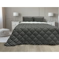 thumbnail image 1 of Art Deco Comforter & Sham Bedding Set, Minimalist Monochrome Pattern with Big Little Spotted Shapes on Dark, 3 pcs Duvet Set Microfiber Filling Quilt, 5 Sizes, Charcoal Grey and Ivory, by Ambesonne, 1 of 4