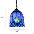 thumbnail image 7 of Tiffany Pendant Lights Fixture Blue Stained Glass Baroque Style LED Bulb Included for Dining Room 10"W*10"D*60"H, 7 of 7