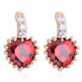 thumbnail image 1 of 18K Gold Glavanization Austrian Zircon Earrings  red, 1 of 4