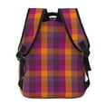 thumbnail image 3 of Haiem Purple Yellow Buffalo Plaid Printed School Backpack,Casual Travel Lightweight Backpack,Durable Comfortable Multifunctional Backpack,Laptop Backpack, 3 of 5