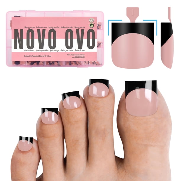 Puntas francesas para uñas de dedos de los pies, presione NOVO OVO Halloween