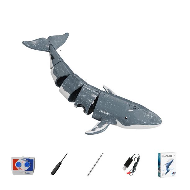 B4 Barco de agua de simulación de ballena con Control remoto para niños, tiburón eléctrico de verano, bote rociador de buceo, juguetes eléctricos para niños