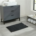 thumbnail image 5 of Jean Pierre Ricardo Cotton Fringe 21 x 34 in. Bath Rug, Black, 5 of 7