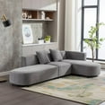thumbnail image 2 of 110.2" Chenille Sofa,Luxury Modern Style Upholstery Sectional Sofa with 2 Pillows,L Shaped Sofa 4 Seat Couch for Living Room Apartment Office, 2 of 7