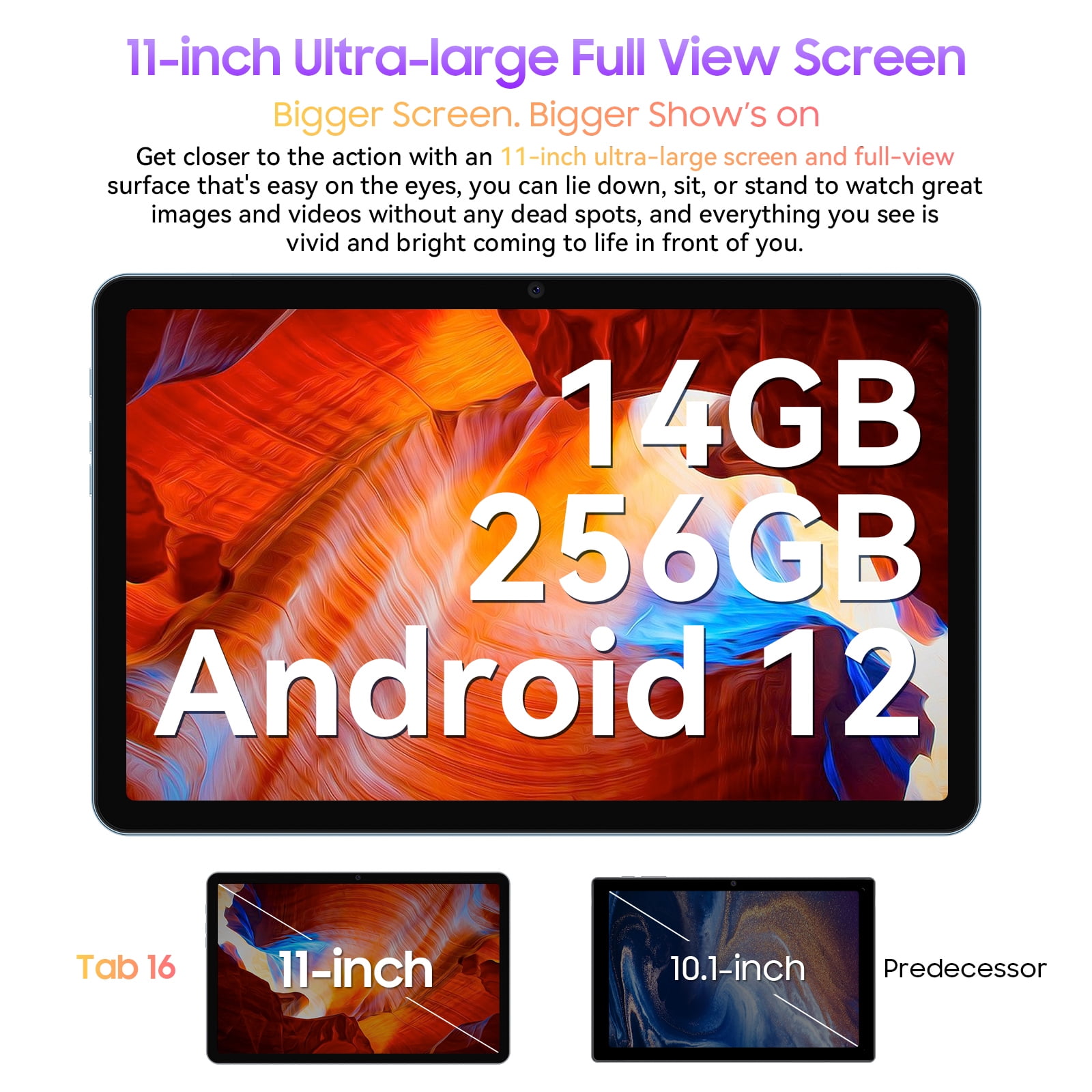 Tablets Blackview Tab 16 Android Tablets 11 inch 8GB+256GB 2000×1200  Display Widevine L1 TÜV Certified with Stylus