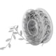 thumbnail image 1 of Cinta de satén de 16 yardas con hojas para manualidades, coronas, accesorios y regalos. Plata, 1 of 7