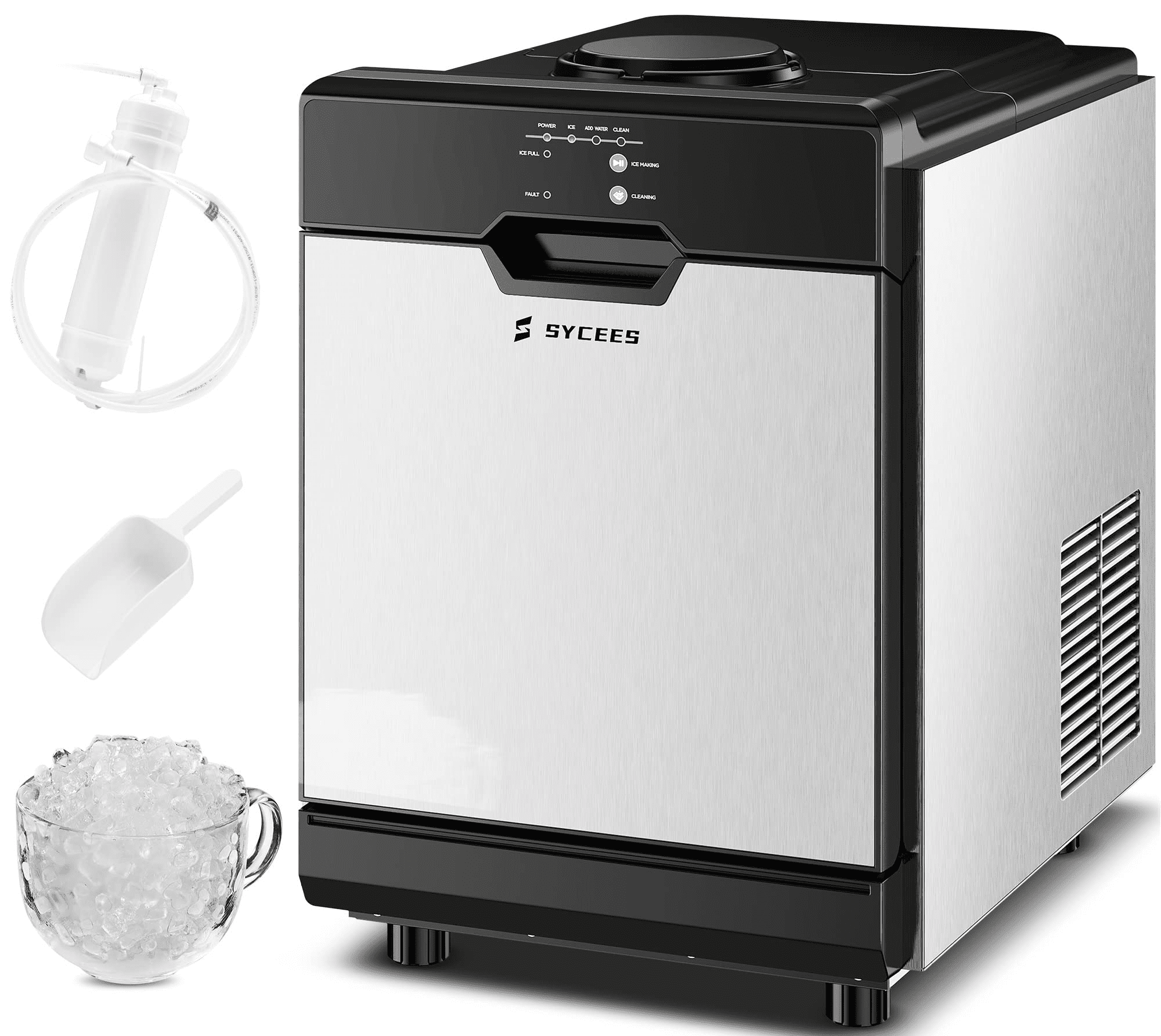 Nugget Ice Maker Machine Countertop 29Lbs/24H, ARLIME Sonic Ice Maker  Self-Cleaning, Auto Water Refill, Portable Ice Machine with 3 Lbs Basket 
