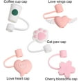 thumbnail image 3 of Bouchon de Paille en Silicone Bouchon Anti-Poussière Mignon Anti-Éclaboussures Bouchons Réutilisables Accessoires de Tasse (Patte de Chat Blanche), 3 of 9