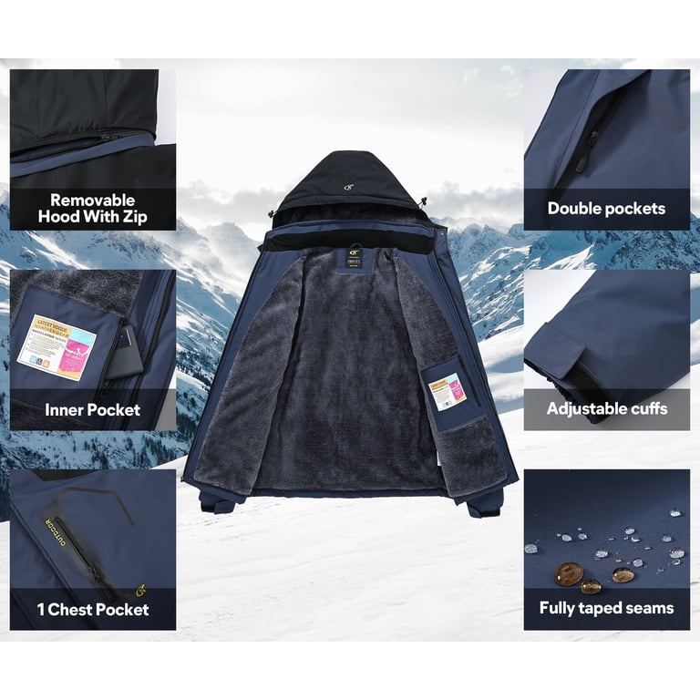 Tyhengta Men's Winter Ski Jacket with Fleece Lining photo 3