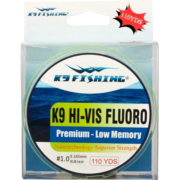 K9 1104lbHV HiVis Yellow Fluoro Line 110 yard spool 4 lb test