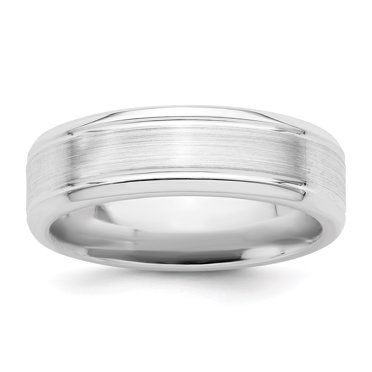 925 Sterling Silver 6mm Brushed Fancy Size 11 Band Ring