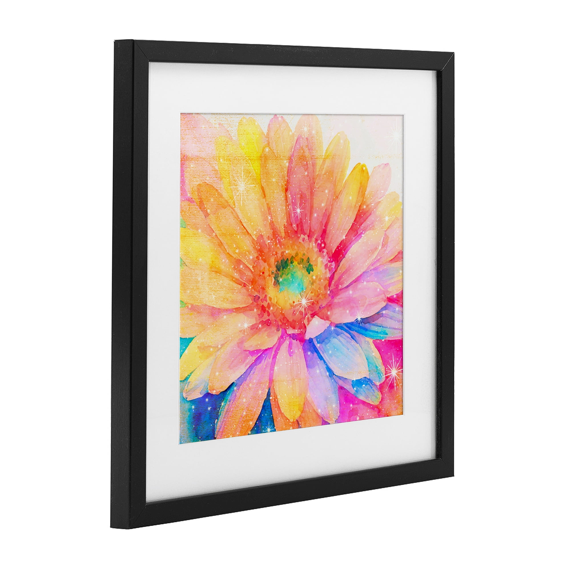 Stupell Industries Bloomtopia Shimmer Blossom Black Framed Print Under Glass, design by Vibelicious