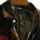 thumbnail image 5 of Playeras Camisa superior informal a la para hombre, camisas estampadas con botones, camisa informal holgada de manga corta de verano con solapa (Navy, S), 5 of 6