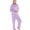 Purple, variant on WBQ Pajamas Set Women's Long Sleeve Sleepwear Elastic Waist Nightwear Soft Pj Lounge Sets