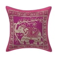 thumbnail image 4 of DK Homewares Indian Throw Pillow Covers 12x12 Inch Brocade Jacquard Weave Ethnic Square Elephant Cushion Covers (Size - 30x30 cm ; Color: Purple & Gold ) - Set of 5 Pcs (Cover Only), 4 of 4