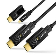 DTECH 50m Fiber Optic HDMI Cable 4K 60Hz 4:4:4 Chroma Subsampling 18Gbps High Speed with Dual Micro HDMI and Standard HDMI Connectors (164-Feet, Black)